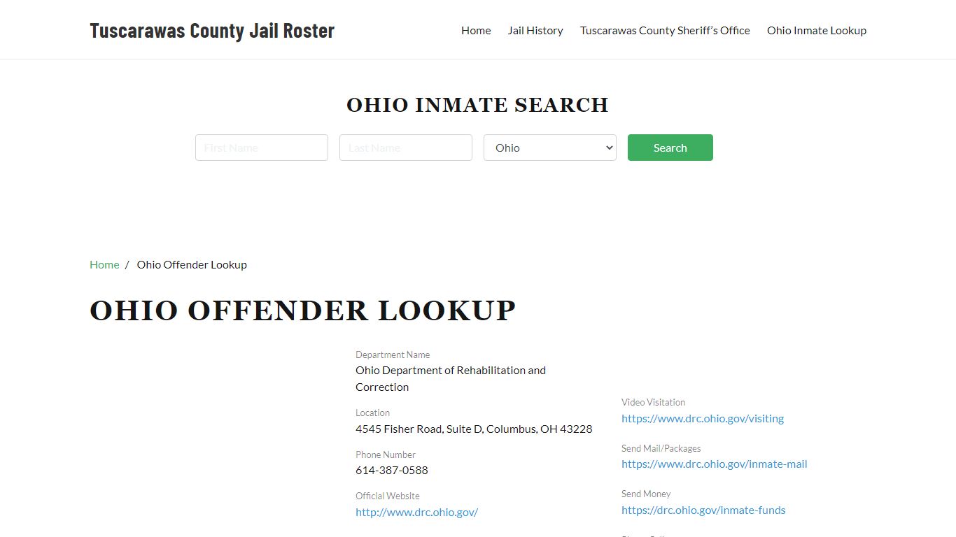 Ohio Inmate Search, Jail Rosters